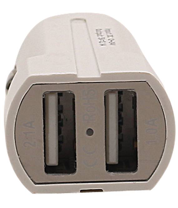 USAMS2 USB Mini Car Charger 2port 2.1 A White