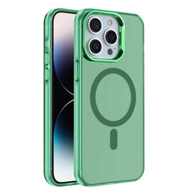 Coque rigide IMD magnétique Fashion Color pour iPhone 12 Pro Max, vert foncé