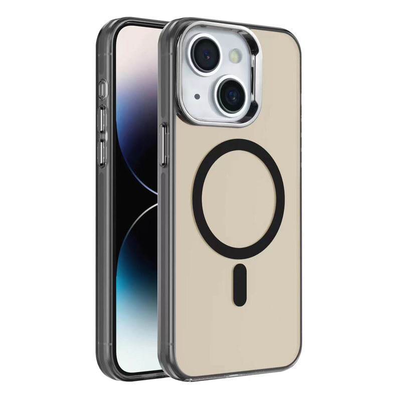 IMD Magnetic Fashion Color Hard Case voor iPhone 13 - 14 Zwart