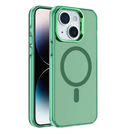Custodia rigida IMD Magnetic Fashion Color per iPhone 14 Plus verde scuro