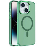 Hoesjes geschikt voor Apple IMD Magnetic Fashion Color Hard Case for iPhone 15 Plus Dark Green