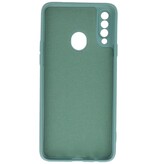 Mode farve TPU taske Samsung Galaxy A20s mørkegrøn