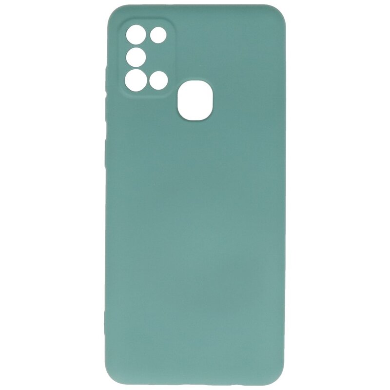 Custodia in TPU colore moda per Samsung Galaxy A21s verde scuro