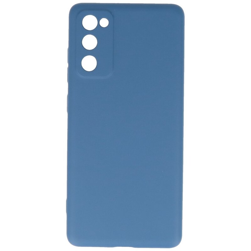 Carcasa de TPU de color de moda de 2.0 mm de espesor para Samsung Galaxy S20 FE Azul marino