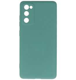 Custodia in TPU di colore moda spesso 2,0 mm per Samsung Galaxy S20 FE verde scuro