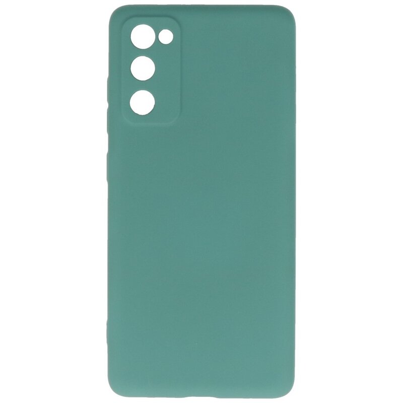 Custodia in TPU di colore moda spesso 2,0 mm per Samsung Galaxy S20 FE verde scuro