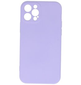 2,0 mm tyk mode farve TPU taske iPhone 12 - 12 Pro lilla