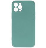 Custodia in TPU color moda spessa 2,0 mm per iPhone 12-12 Pro verde scuro