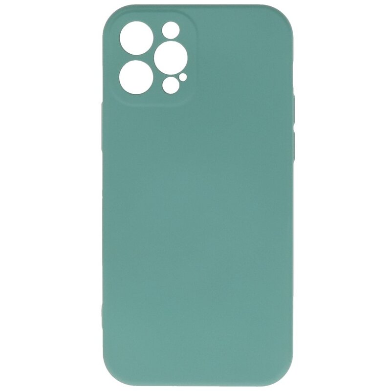 2,0 mm tykt mode farve TPU taske til iPhone 12 - 12 Pro mørkegrøn