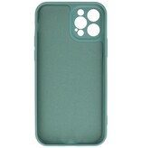 Custodia in TPU color moda spessa 2,0 mm per iPhone 12-12 Pro verde scuro