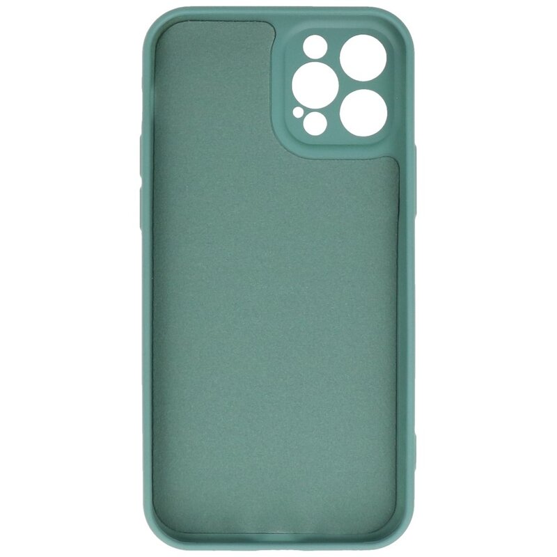 2.0mm Dikke Fashion Color TPU Hoesje voor iPhone 12 Pro Donker Groen