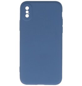 Coque en TPU Couleur Mode 2.0mm pour iPhone X - Xs Bleu Marine