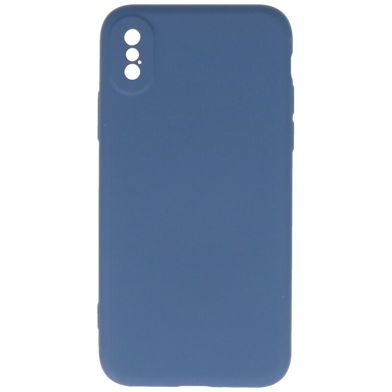 Coque en TPU Couleur Mode 2.0mm pour iPhone X - Xs Bleu Marine