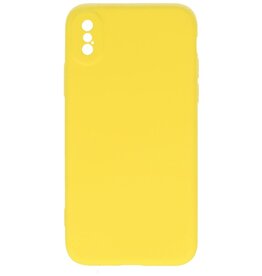 Estuche de TPU de color de moda de 2.0 mm para iPhone X - Xs amarillo