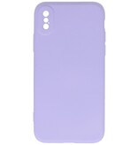 Estuche de TPU de color de moda de 2.0 mm para iPhone X - Xs Púrpura