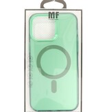 IMD Magnetic Fashion Color Hard Case voor iPhone 12 Pro Max Donker Groen