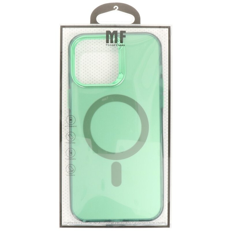 IMD Magnetic Fashion Color Hard Case voor iPhone 13 - 14 Donker Groen