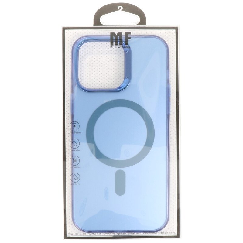 Estuche rígido magnético IMD Fashion Color para iPhone 15, color azul marino