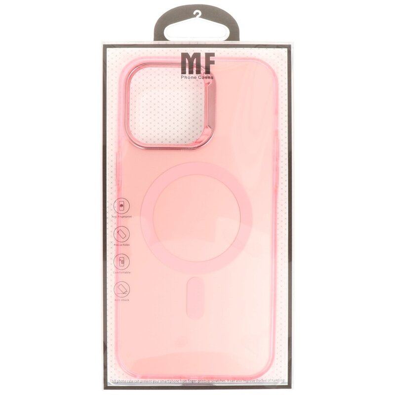 Étui rigide de couleur de mode magnétique IMD pour iPhone 15 Plus rose