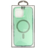 Étui rigide de couleur de mode magnétique IMD pour iPhone 15 Plus vert foncé