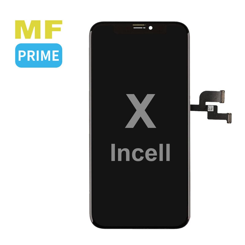 MF Display Husmærket MF Prime incell LCD-montering til iPhone X Sort + Gratis MF fuld glas