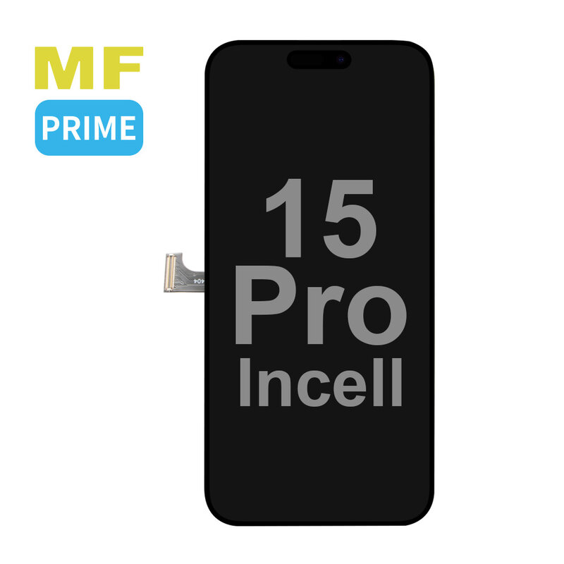 MF Display Support LCD incell incell MF Prime FHD de marque maison pour iPhone 15 Pro noir + verre complet MF gratuit