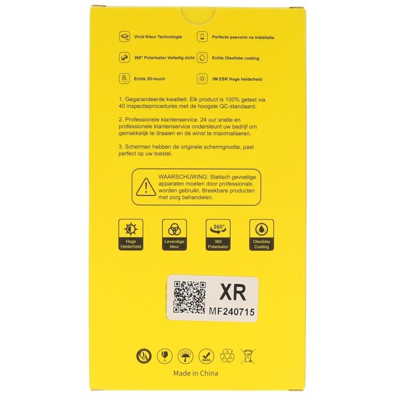 MF Display Husmærket MF Prime incell LCD-montering til iPhone XR Sort + Gratis MF fuld glas