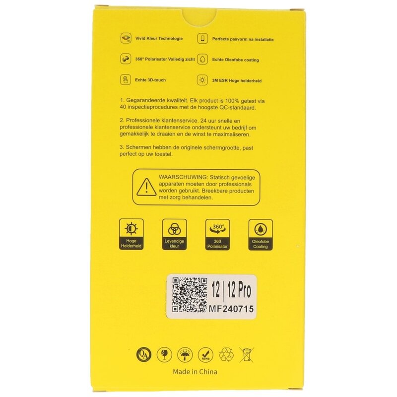 MF Display Supporto LCD incell MF Prime del marchio interno per iPhone 12 | 12 Pro Nero + MF Full Glass gratuito