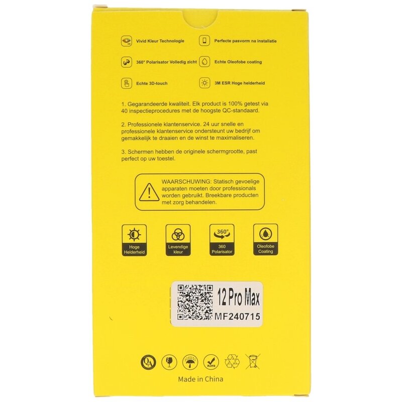 MF Display Supporto LCD incell MF Prime del marchio interno per iPhone 12 Pro Max nero + MF Full Glass gratuito
