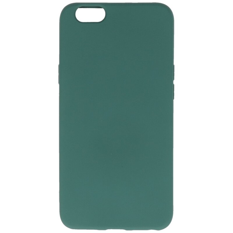 Fashion Color TPU taske til Oppo A59 4G mørkegrøn
