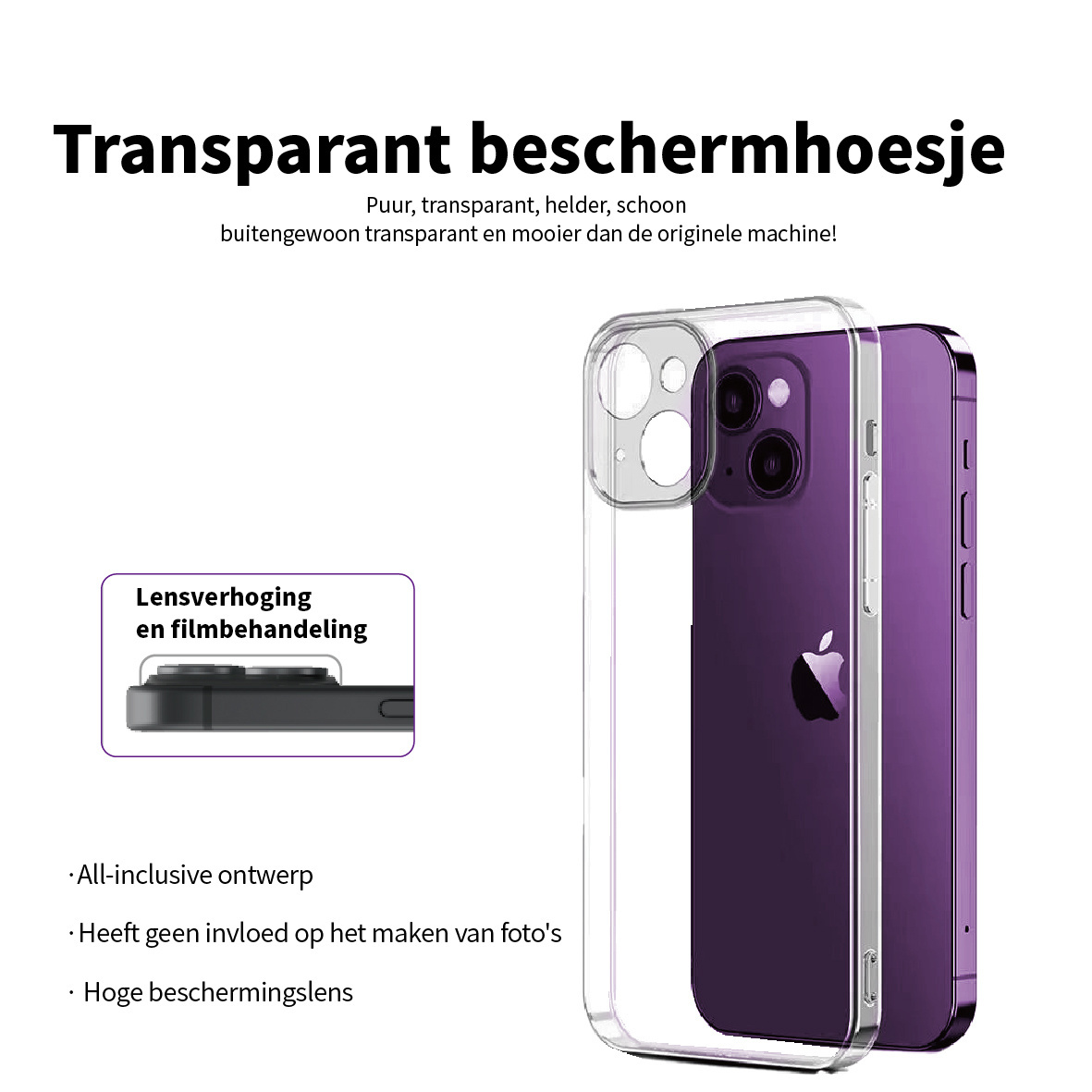 Coque transparente anti-jaunissement pour iPhone 16 Pro