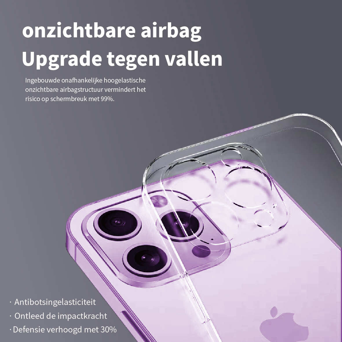 Anti-gulning gennemsigtigt etui til iPhone 16 Pro