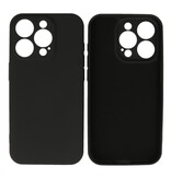 Fashion Backcover Telefoonhoesje - Color Hoesje - Geschikt voor iPhone 15 Pro - Zwart