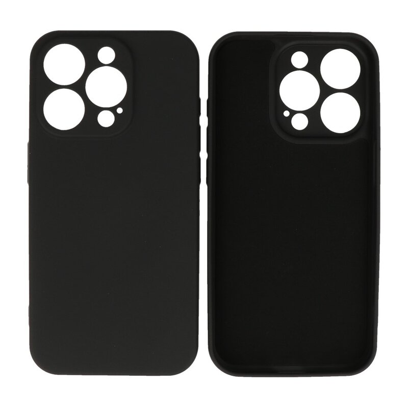 Fashion Backcover Telefoonhoesje - Color Hoesje - Geschikt voor iPhone 15 Pro - Zwart