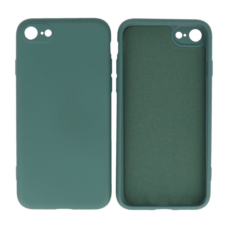 Custodia in TPU color moda spessa 2,0 mm per iPhone SE 2020/8/7 verde scuro