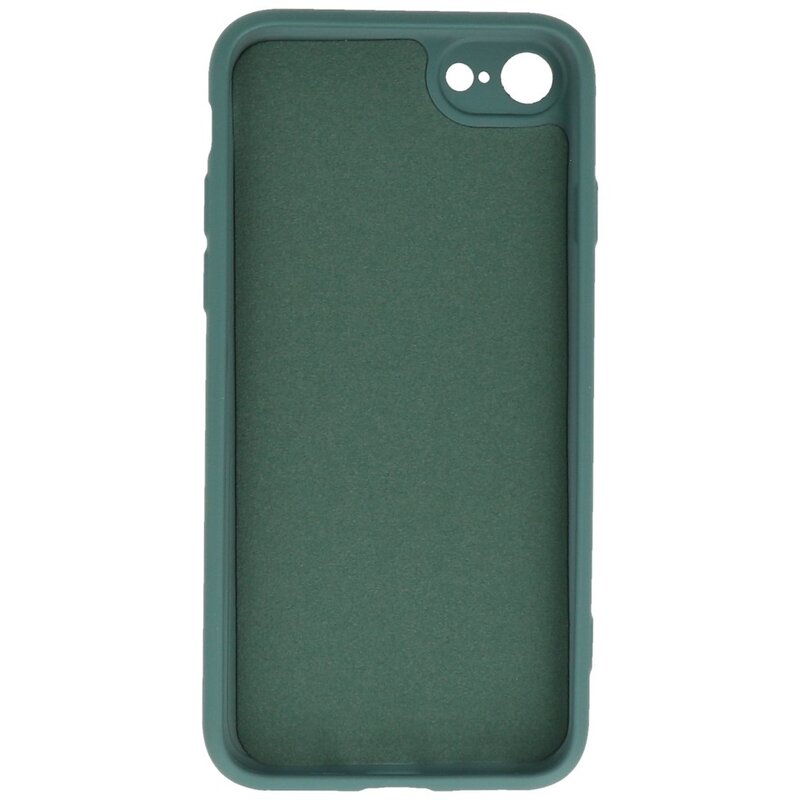 Custodia in TPU color moda spessa 2,0 mm per iPhone SE 2020/8/7 verde scuro