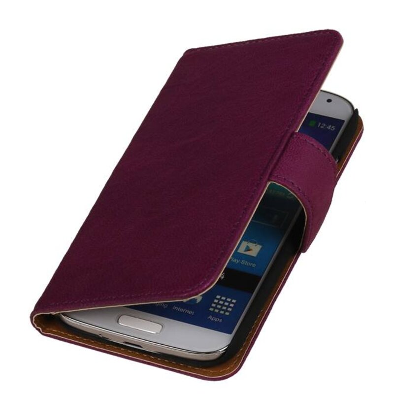 Lavato Custodia in pelle stile del libro per il Galaxy S4 i9500 Viola