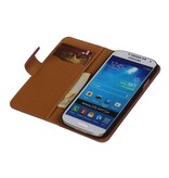 Washed Leer Bookstyle Hoes voor Galaxy S4 i9500 Paars
