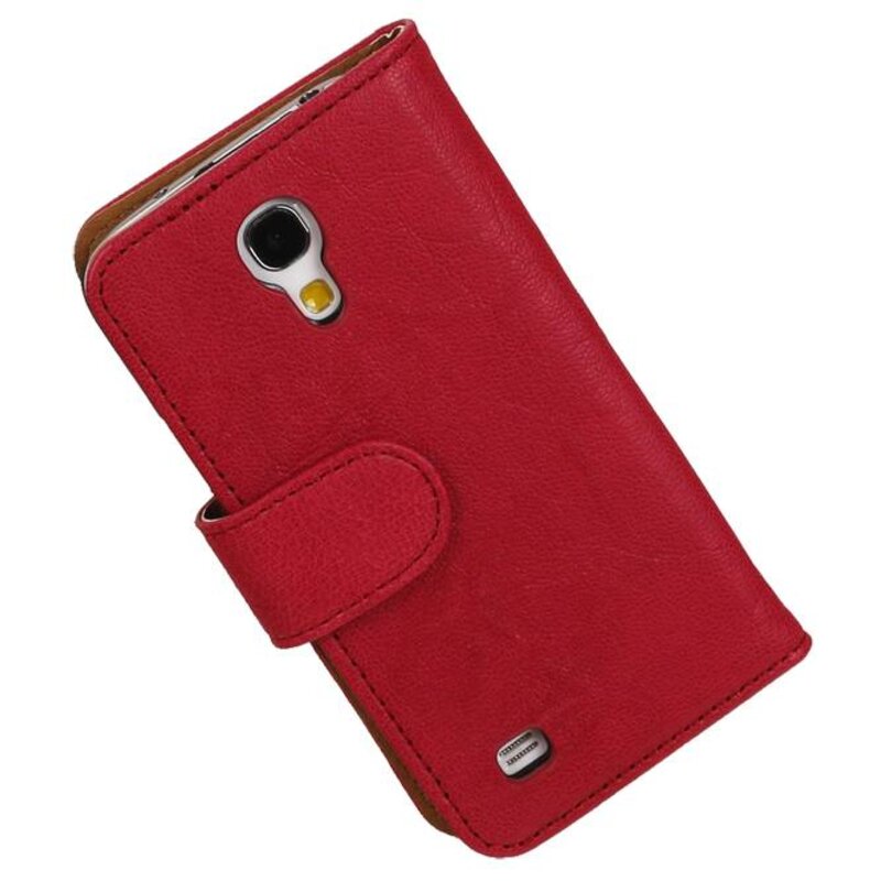 Gewaschenem Leder-Buch-Art-Fall für Galaxy S4 mini i9190 Rosa