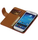 Washed Leather Bookstyle Case for Galaxy S4 mini i9190 Pink