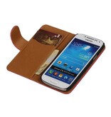 Gewaschenem Leder-Buch-Art-Fall für Galaxy S4 mini i9190 Rosa
