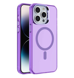 Funda rígida magnética IMD de color morado para iPhone 16 Pro