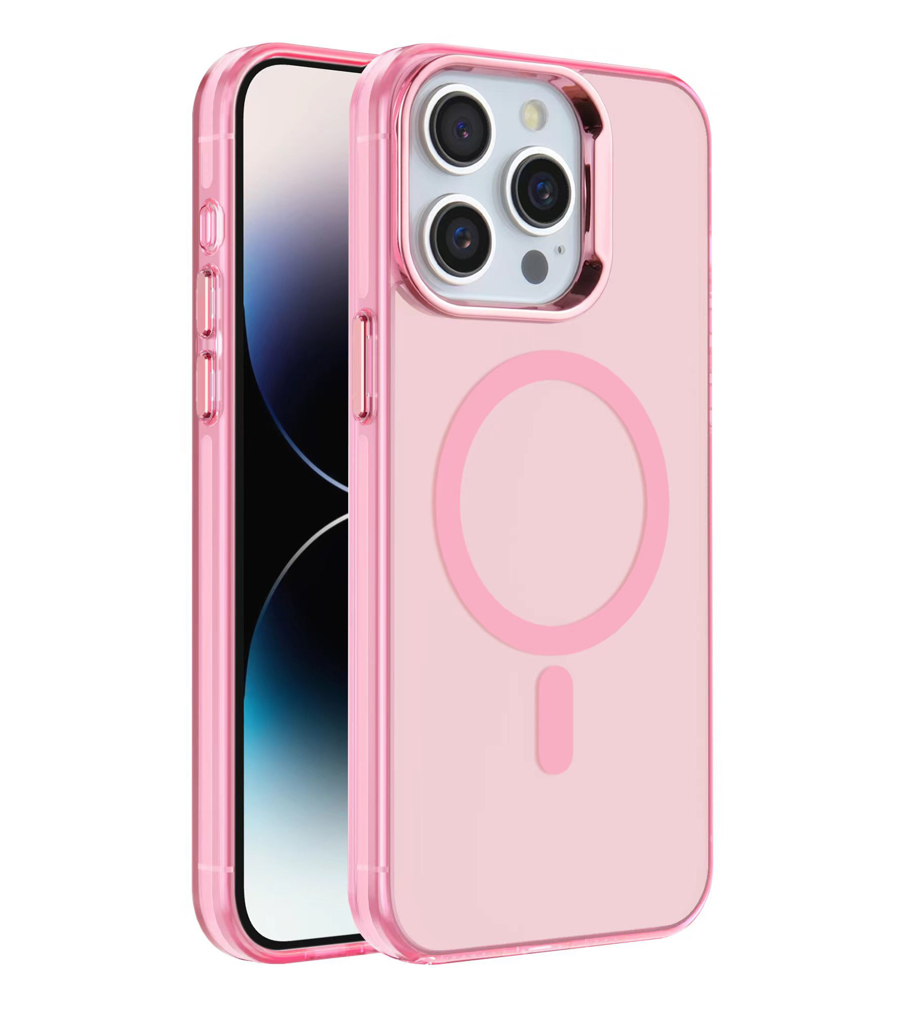 IMD Magnetic Fashion Color Hard Case voor iPhone 16 Pro Roze