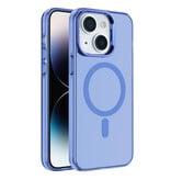 IMD Magnetisk Moderigtigt Farvet Hårdt Etui til iPhone 16 Plus Marineblå