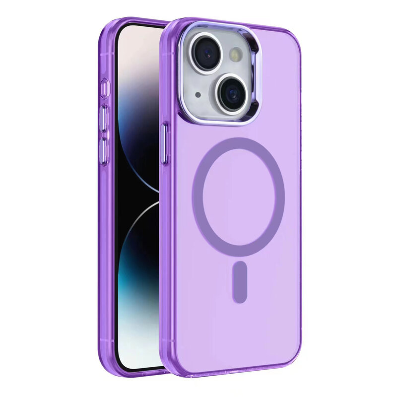 Coque rigide magnétique IMD Fashion Color pour iPhone 16 Plus Violet