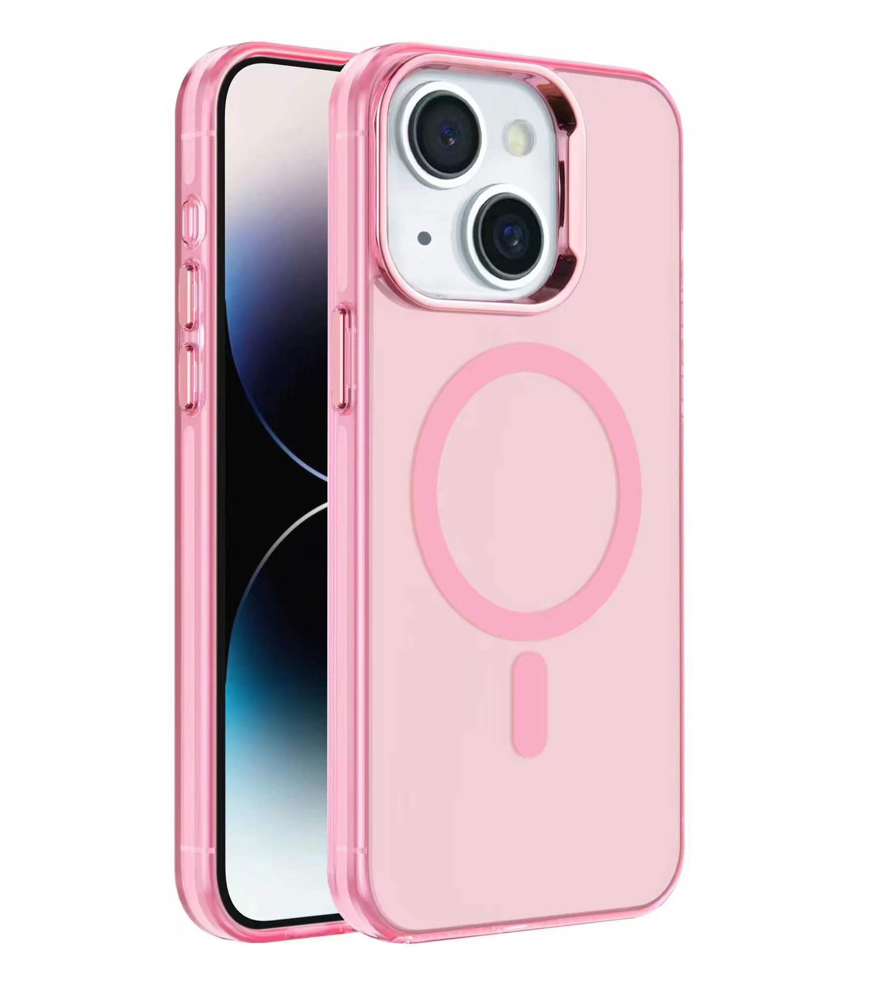 IMD Magnetic Fashion Color Hard Case voor iPhone 16 Plus Roze