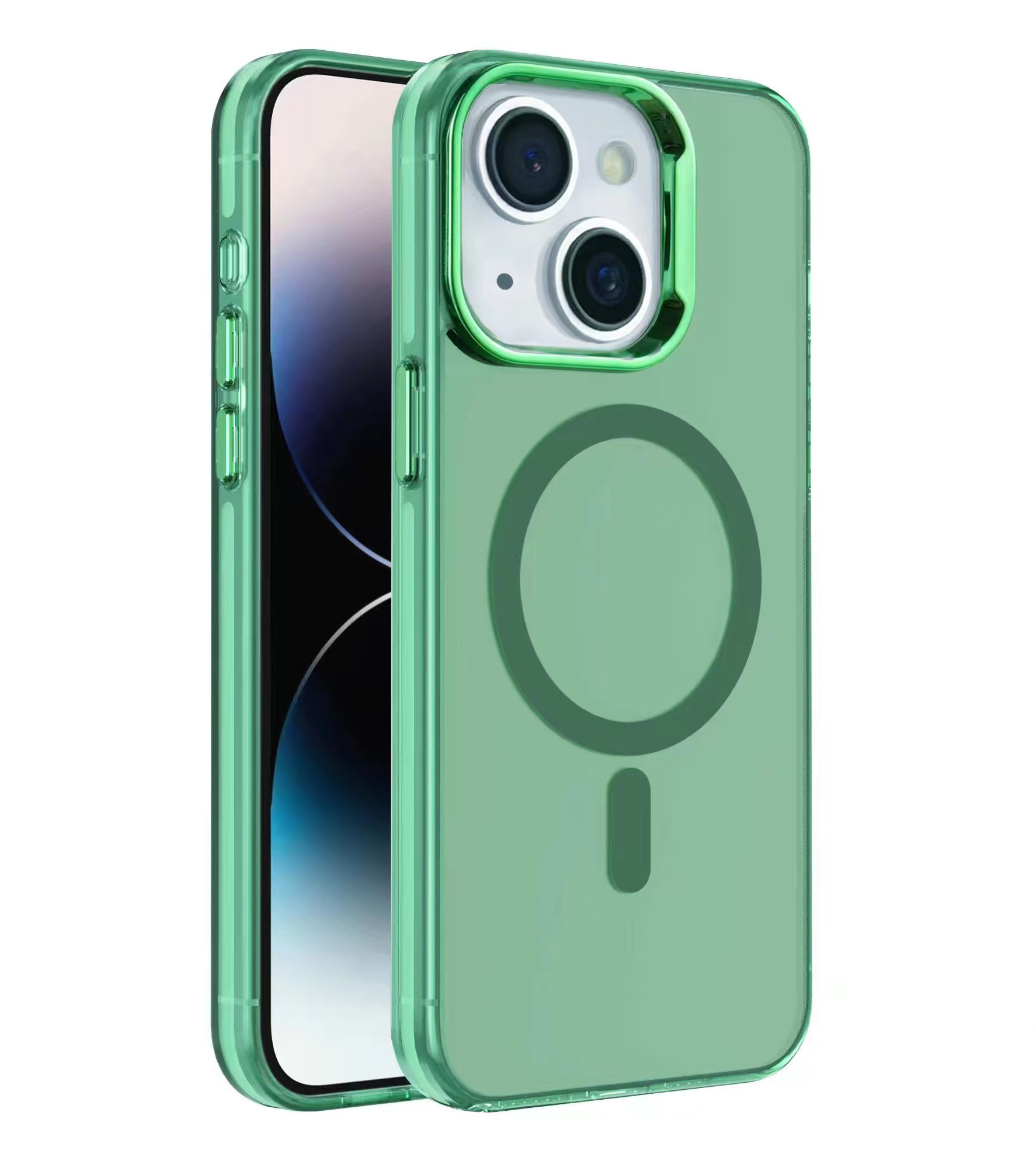 IMD Magnetic Fashion Color Hard Case voor iPhone 16 Plus Donker Groen