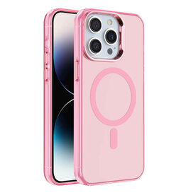 Custodia rigida magnetica IMD Fashion Color per iPhone 16 Pro Max rosa