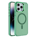 Coque rigide magnétique IMD Fashion Color pour iPhone 16 Pro Max Vert foncé