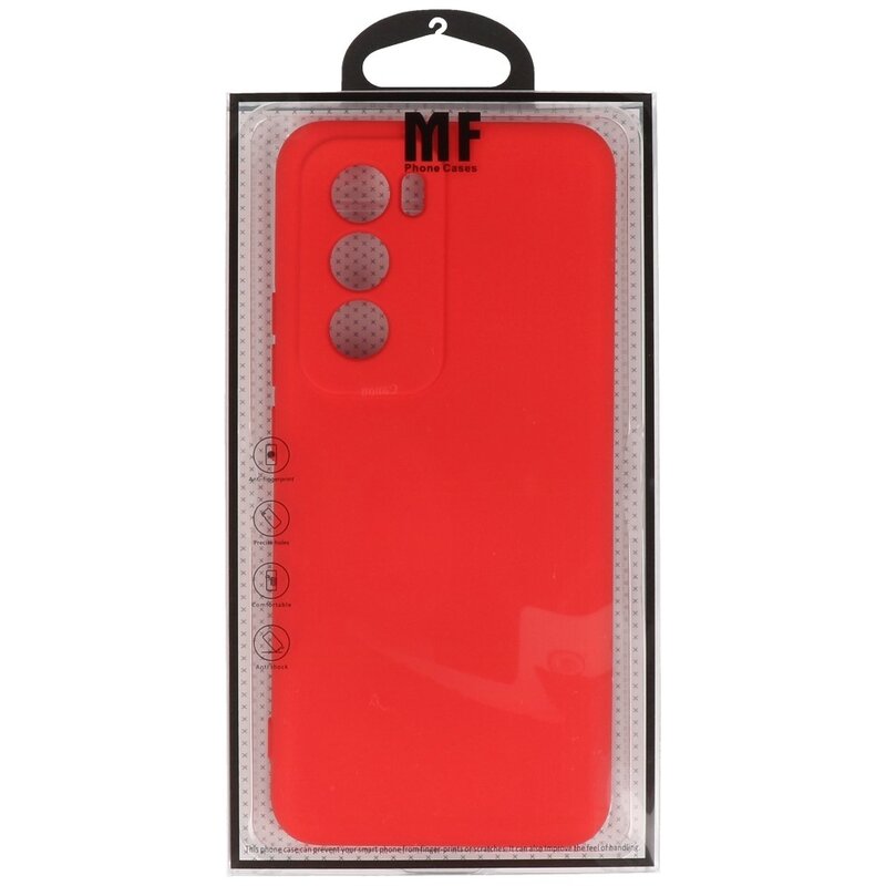 Funda de TPU de color de moda para Oppo Reno 12 Rojo